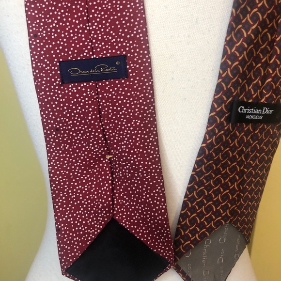 Oscar de la Renta and Christian Dior Luxury traditional  silk ties. - Picture 3 of 16